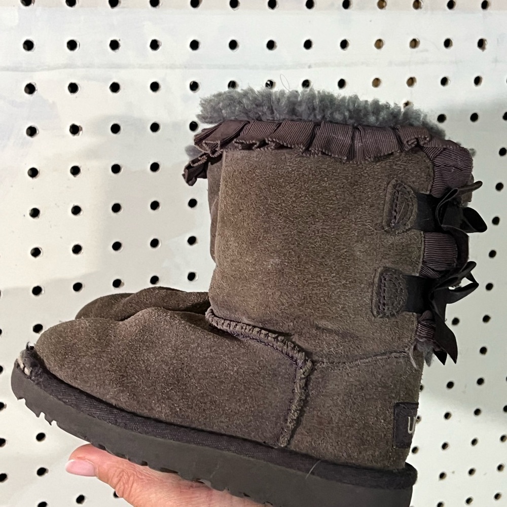 UGG Toddler Boots - Grey Bailey Bow - Picture 4 of 5